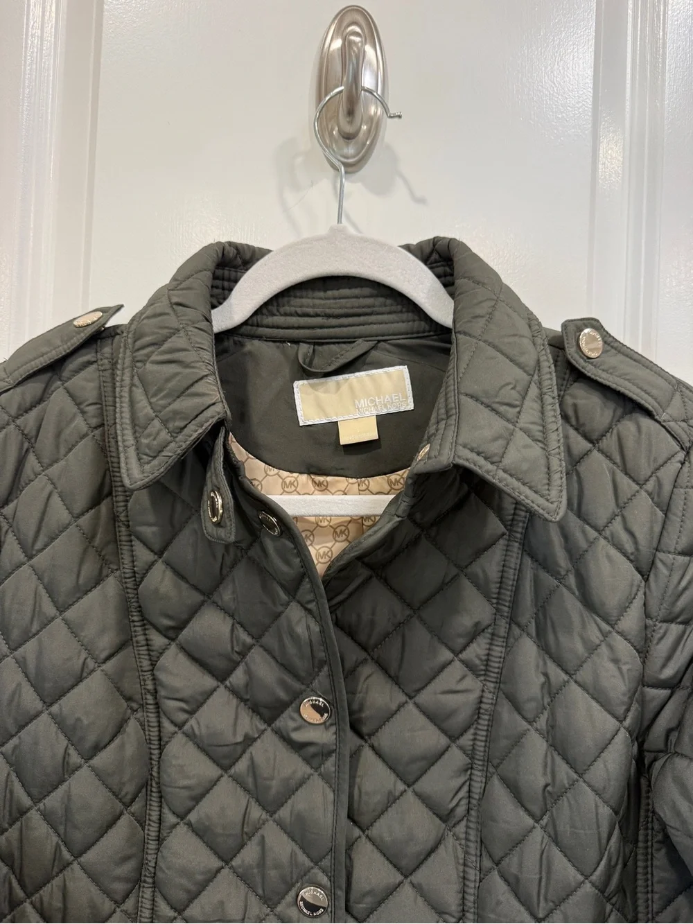 Women’s Michael Kors Quilted Olive Green Puffer Jacket